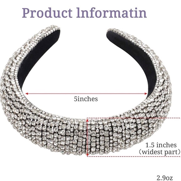 Luxury Rhinestone Headband-Silver - Picture 5 of 6